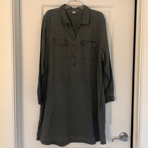 Old Navy Midi Shirt Dress, Gray